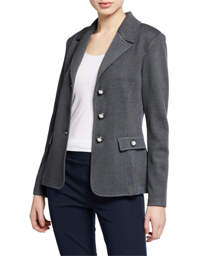Santana Pearly-button Wool-blend Blazer