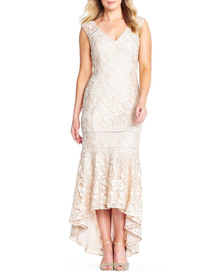 Guipure Lace High-low Trumpet Evening Gown
