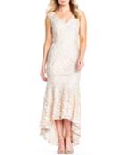 Guipure Lace High-low Trumpet Evening Gown