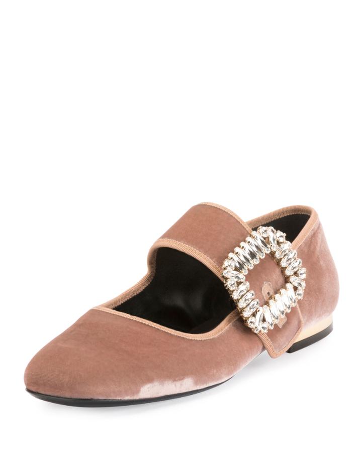 Crystal-buckle Velvet