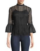 Bell-sleeve Peplum Blouse