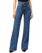 Sukey Belted High-waist Denim Pants