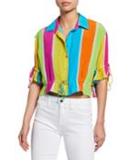 Mimi Striped Button-down Drawstring