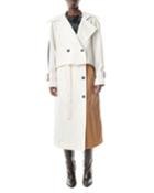 Colorblock Double-breasted Trench Coat