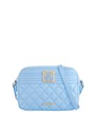 Quilted Napa Faux Crossbody Bag, Blue