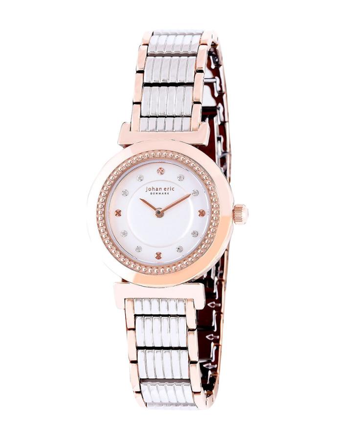 Djursland Quartz Swarovski Crystal Two Tone Stainless Steel Bracelet Watch