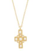 Pearly Cross Pendant Necklace