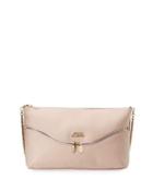 Vitello Leather Shoulder Bag, Pink