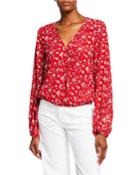 Cori Floral Faux-wrap Top