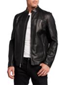 Men's Bonded Leather Racer Jacket