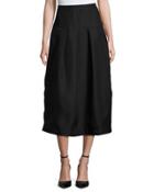 Pleated High-waist Midi