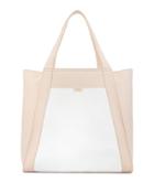 Cushion Quilted Leather Tote Bag, Blush/white