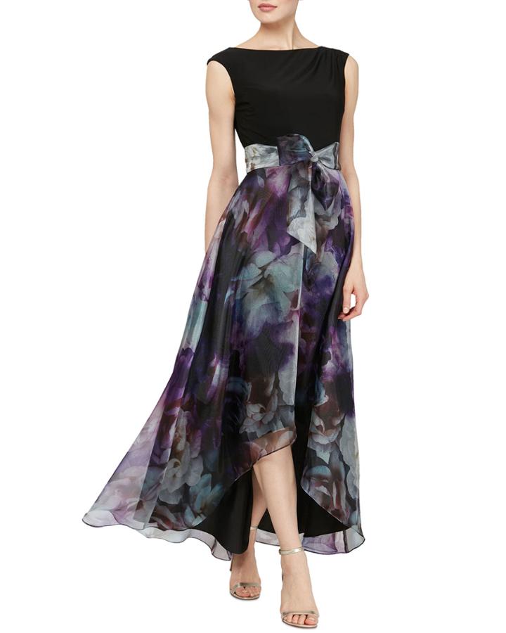 Cap-sleeve High-low Dress