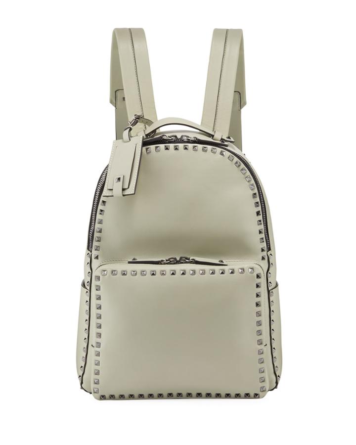 Men's Rockstud Leather Backpack Bag
