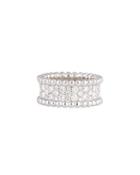 18k White Gold Beaded Diamond Band