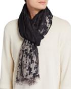 Ombre Star-print Scarf, Charcoal