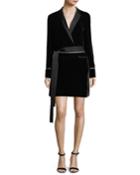 Tie-waist Velvet Tuxedo