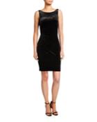 Sleeveless Twist-back Velvet Dress