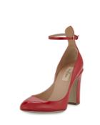 Valentino Patent Ankle-wrap High-heel Pump, Rosso, Women's,