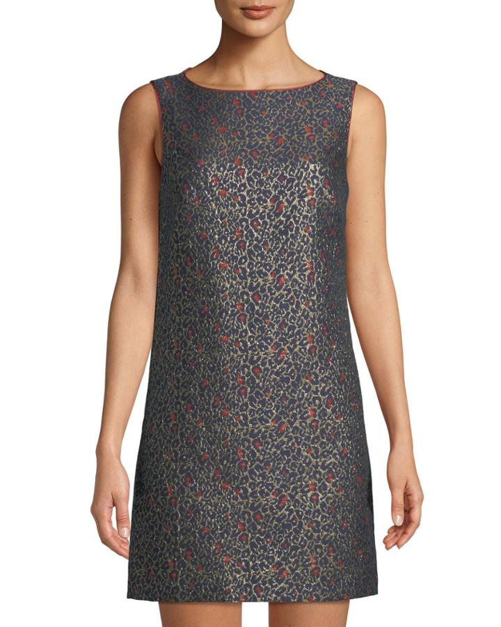 Metallic Leopard Sleeveless Jacquard