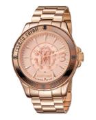 41.5mm Logo Rose Golden Stainless Steel Bracelet Watch