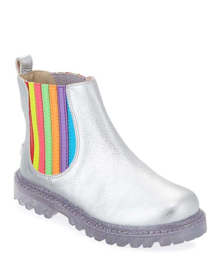 Lara Rainbow Metallic Leather Boots, Baby/toddler/kids