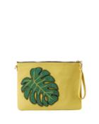 Monstera Leaf Chain Clutch Bag, Yellow