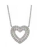 Diamond Double-heart Pendant Necklace,