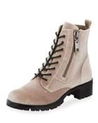 Payden Velvet Combat Bootie