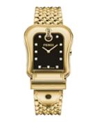 Rectangular Diamond Bracelet Watch, Yellow Golden