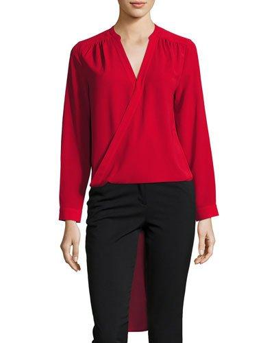 Faux-wrap High-low Tunic
