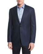 Textured Wool Two-button Sport Coat, Blue