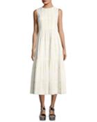 Long Tiered A-line Cotton Dress