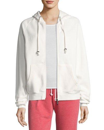Lovable Zip-front Drawstring Hoodie, White