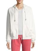 Lovable Zip-front Drawstring Hoodie, White