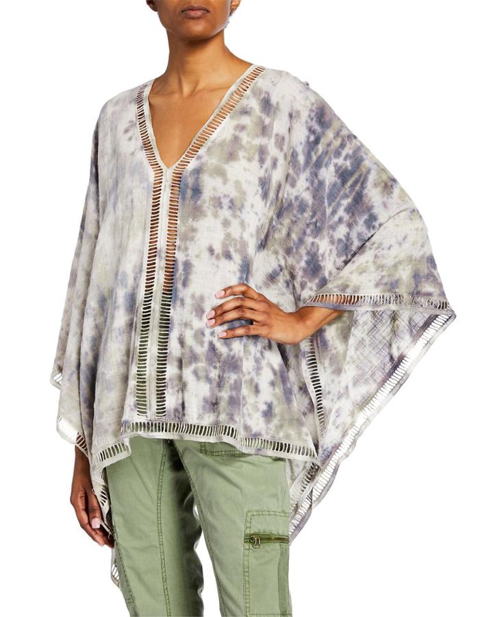 Hael Ladder-stitch Tie Dye Poncho