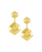 Clove Flake 24k Double-drop Earrings