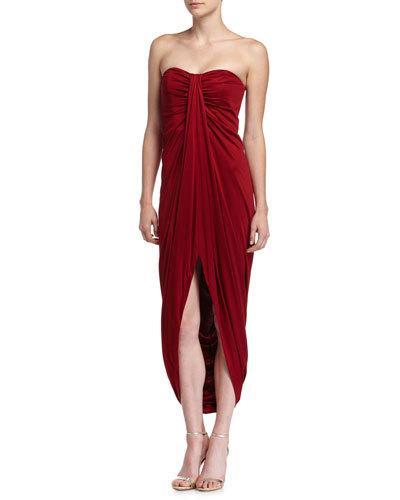 Strapless Silk Gown, Cinnabar