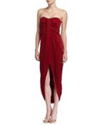 Strapless Silk Gown, Cinnabar