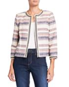 Open Jacket With Denim Chain Trim