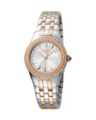 Women's 30mm Stainless Steel 3-hand Glitz Watch With Bracelet, Rose/steel