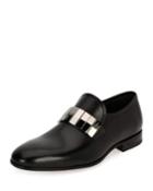 Men's Broken-mirror Leather Formal