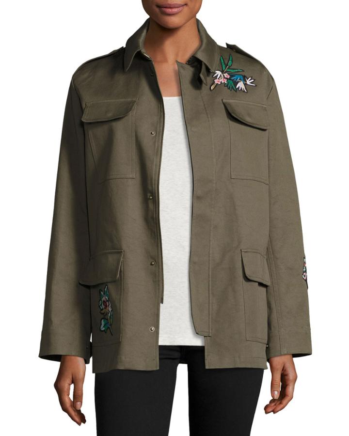 Gabardine Utility Jacket W/ Embroidery