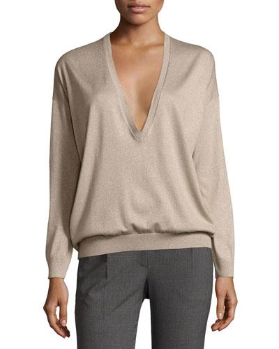 Deep V-neck Cashmere-blend