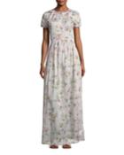 Dean Button-front Floral-print Cotton Voile