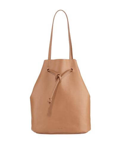 Dylan Smooth Drawstring Tote Bag, Tan