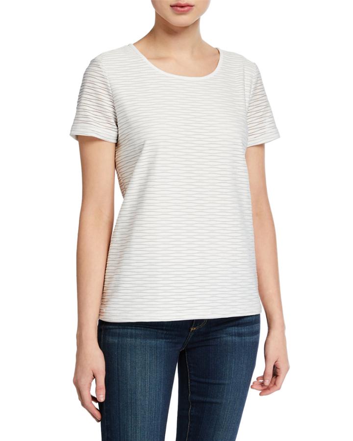 Wavy Stripe Short-sleeve Top