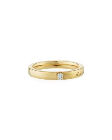 18k Gold Flat Diamond Ring,