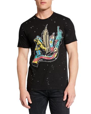 Men's Paint-splatter Graphic T-shirt
