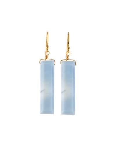 Periwinkle Blue Opal Drop Earrings